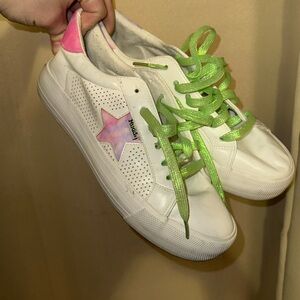 Y2K mudd fashion sneaker pink and green stars women’s size 10
